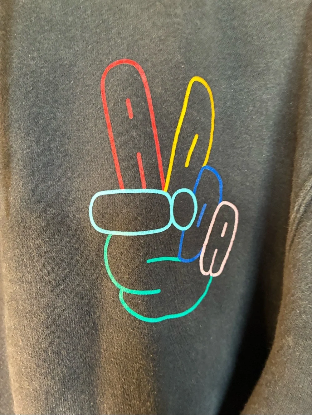 Adidas Black Graphic Peace Sign hoodie men